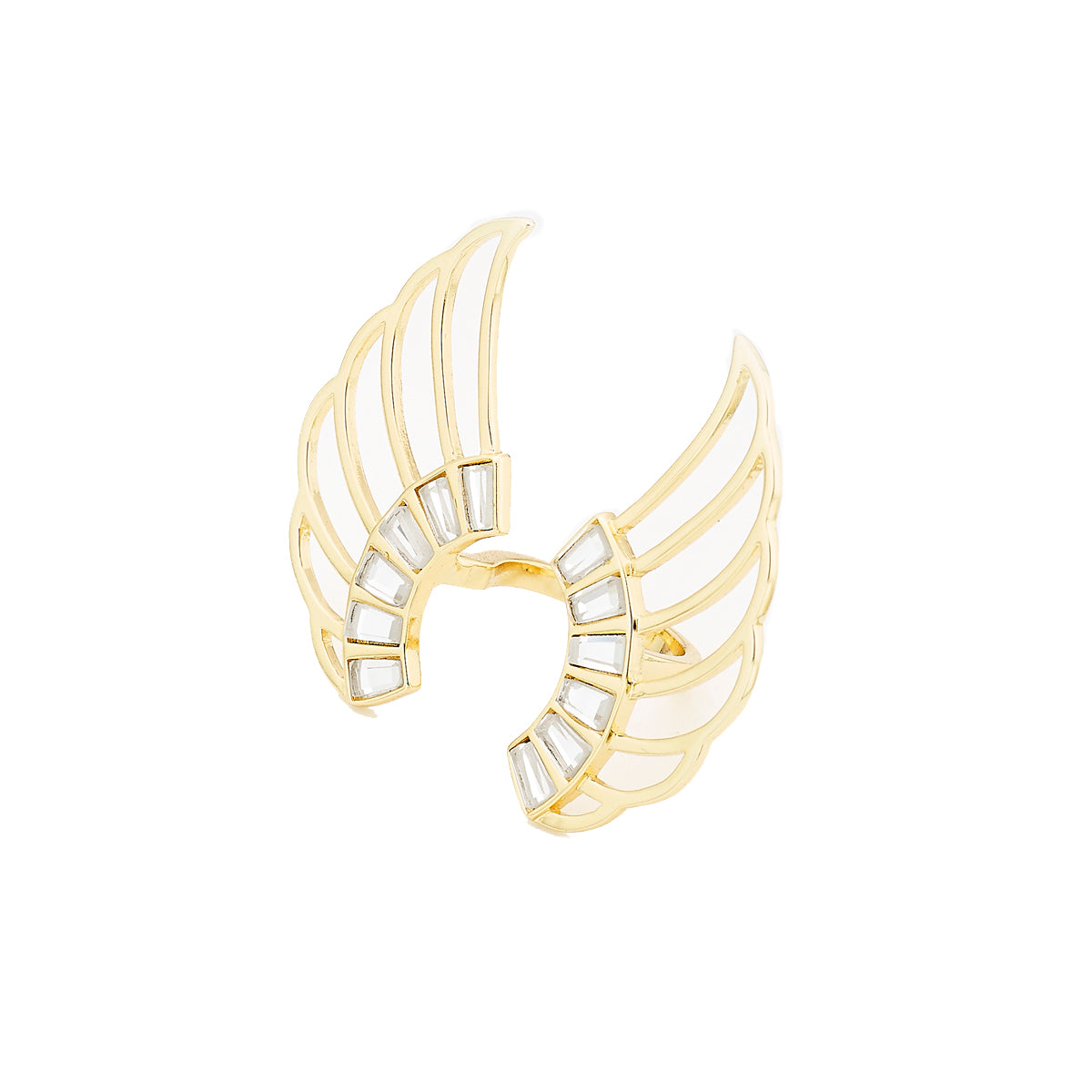 This ring is handcrafted with mirror and gold plated brass.