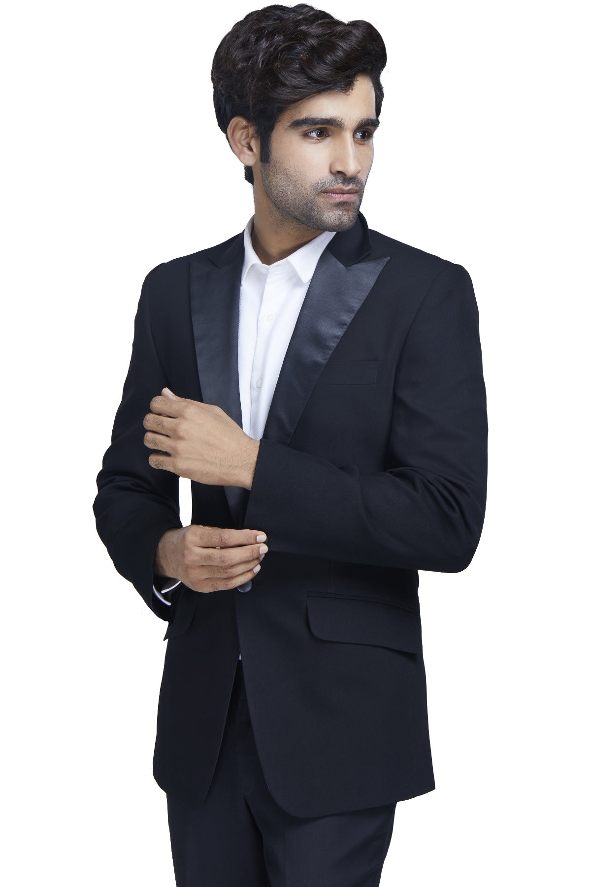 Suave as ever at the collar and smooth all across - this classic black dinner jacket has you covered for any special occasion in all it's dapper glory. 
