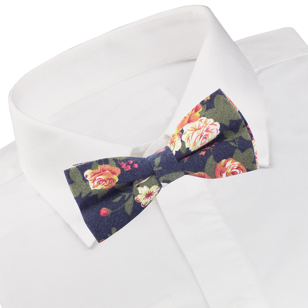 Navy Floral Cocktail Bow Tie