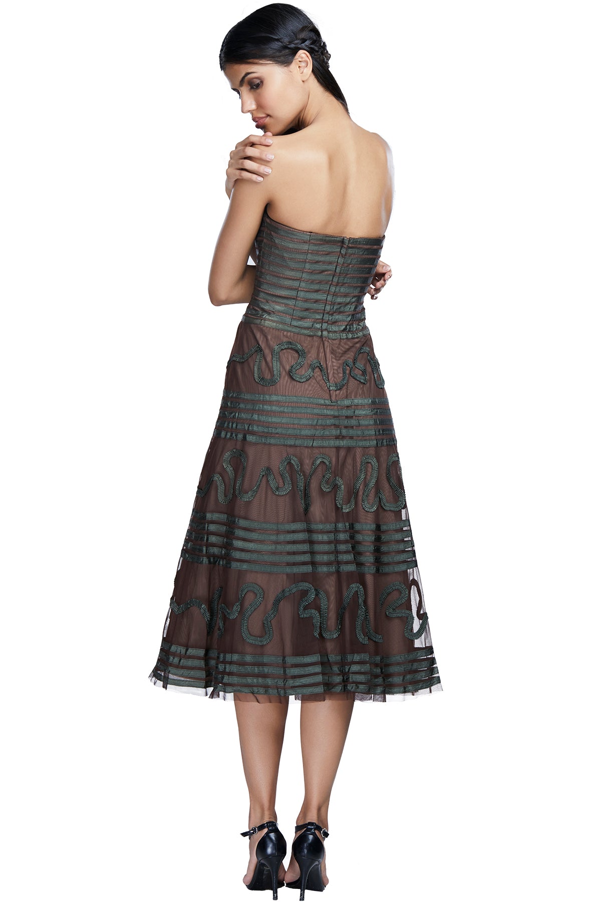 Brown Strapless dress