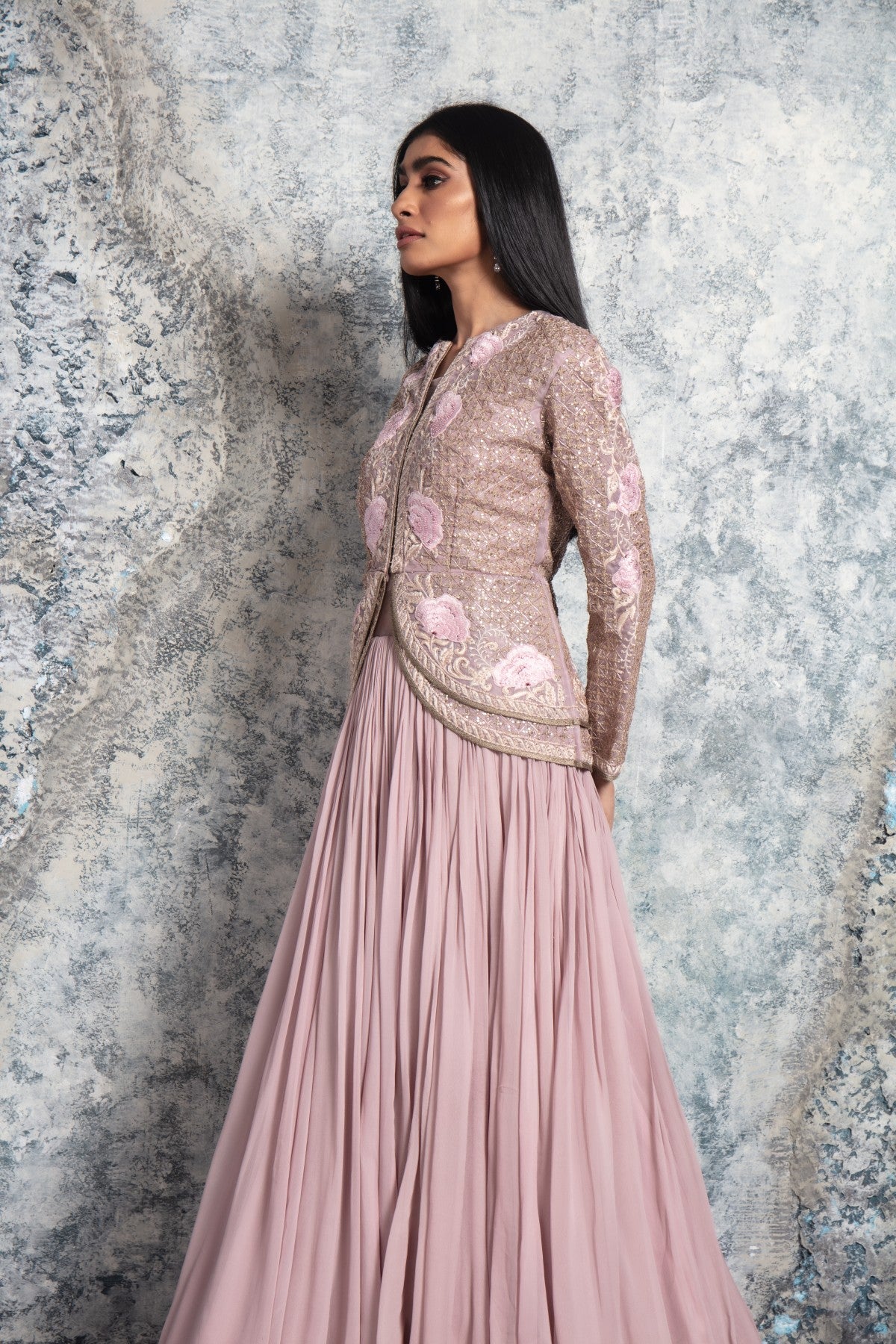 Carnation Pink Gown with koti – - Main Image