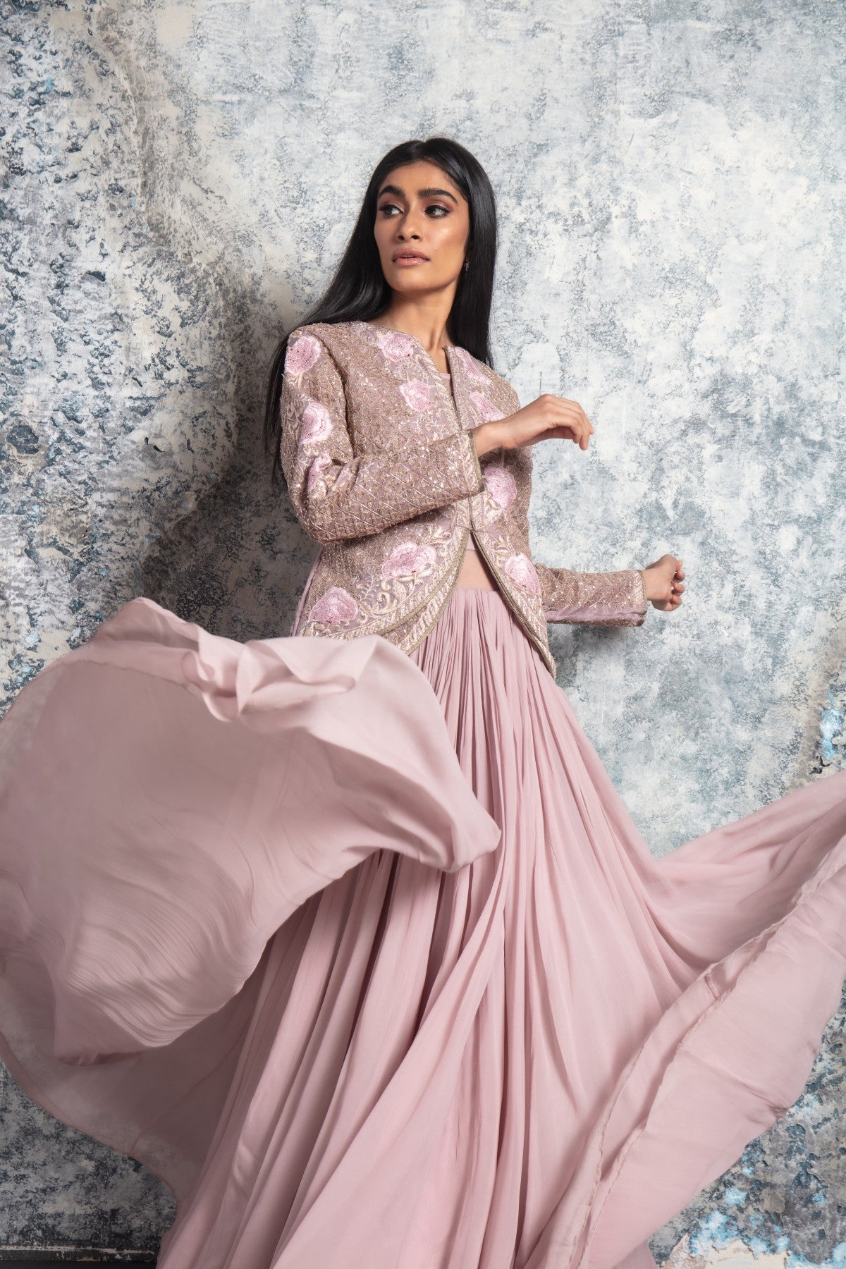 Carnation Pink Gown with koti