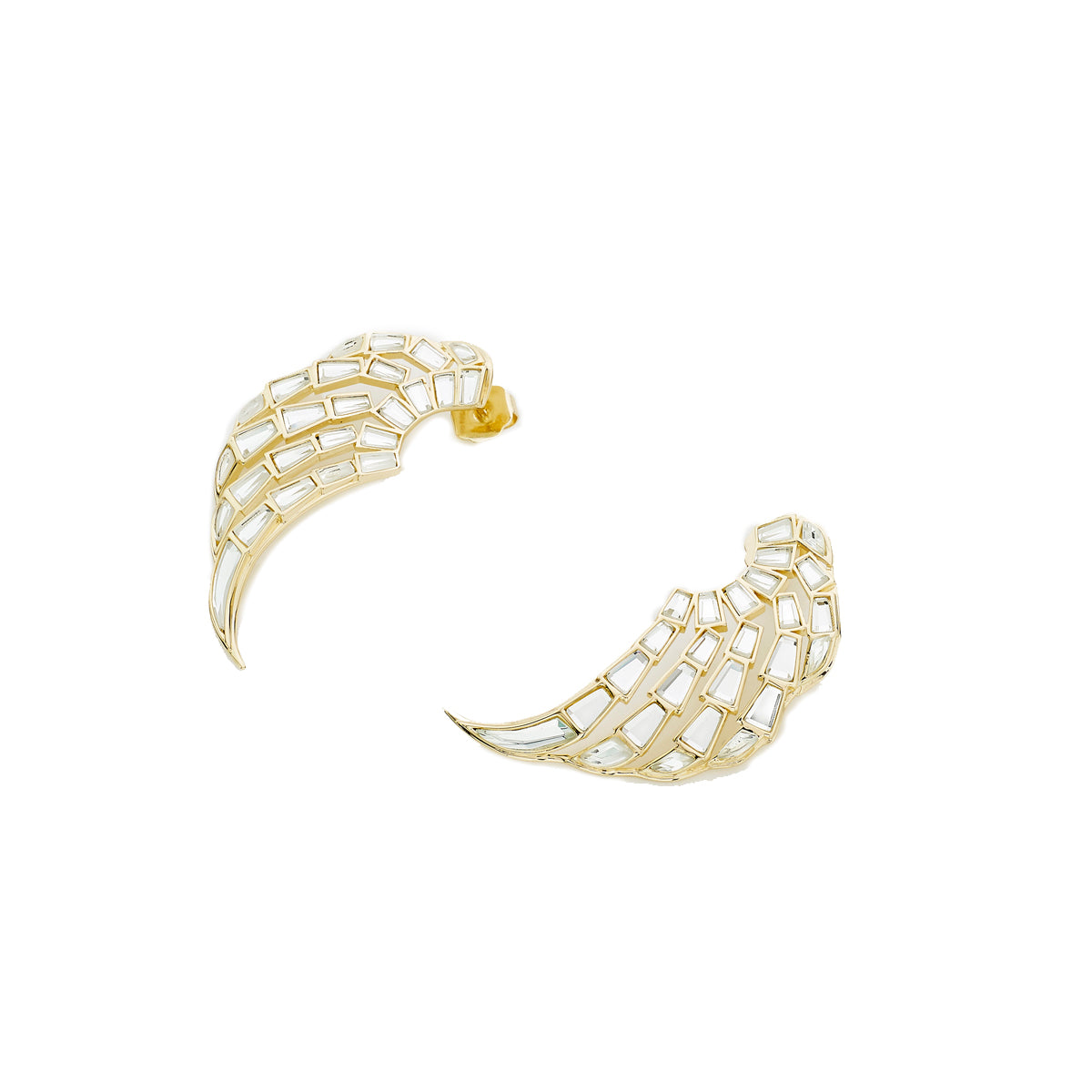 Angel Dust Baguette Mirror Statement Earrings