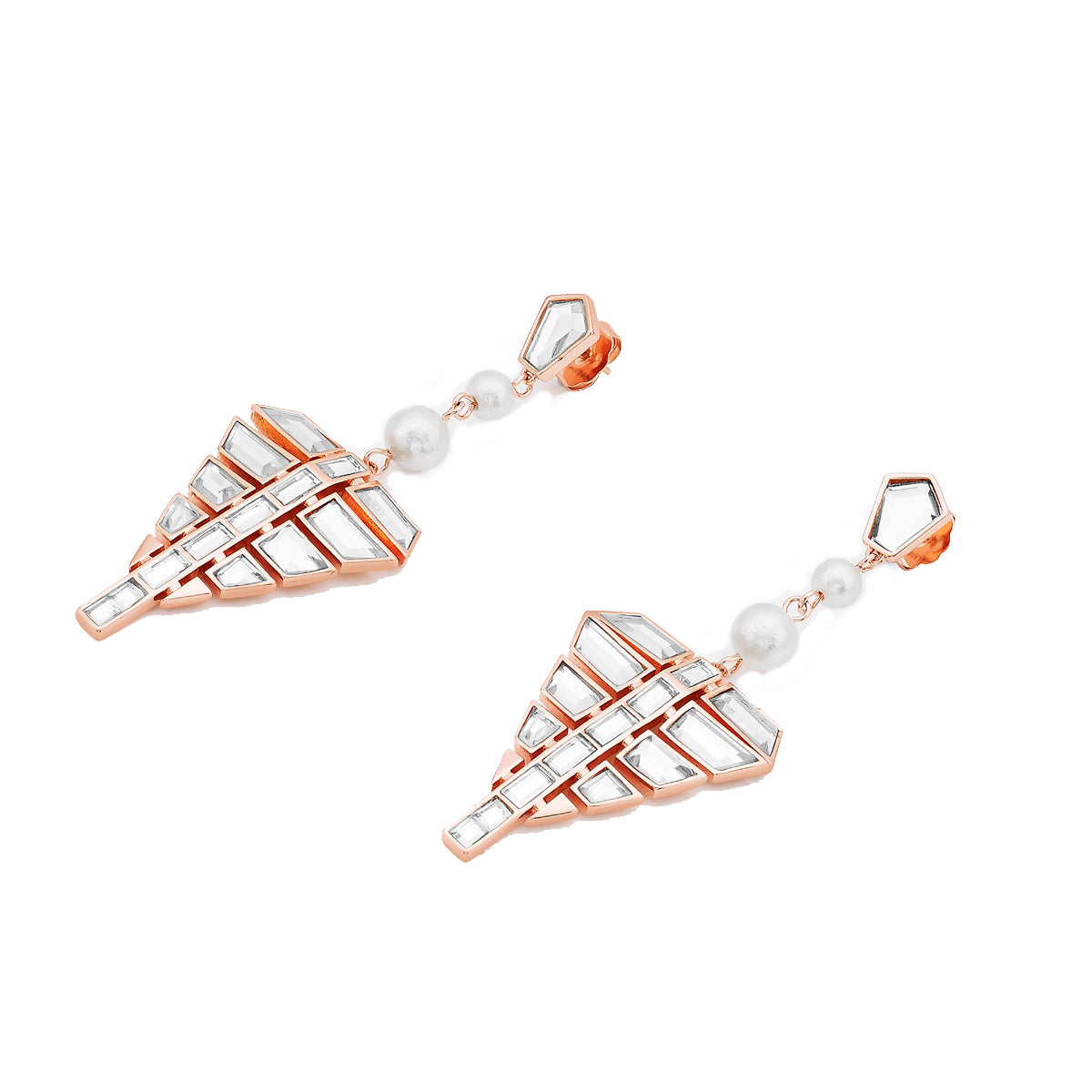 Bombay Deco Long Statment Mirror Earrings