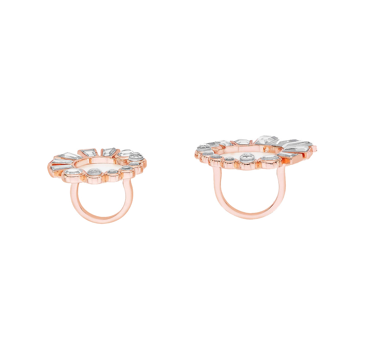 Bombay deco set of two mirror rings set