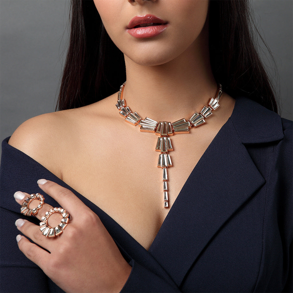 Bombay deco set of two mirror rings set