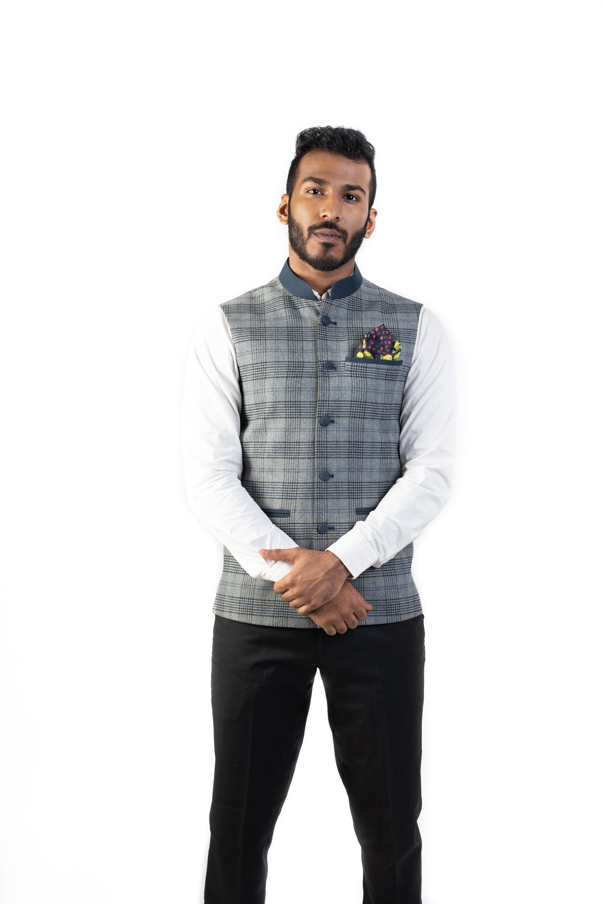 Grey Plaid Bandi