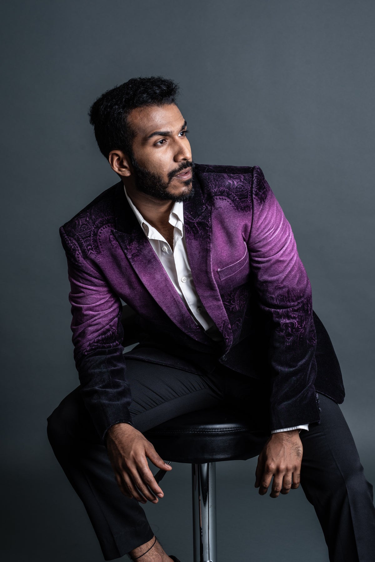 Black Purple Blazer Outfit Velvet Blazer Outfits Purple Ombre