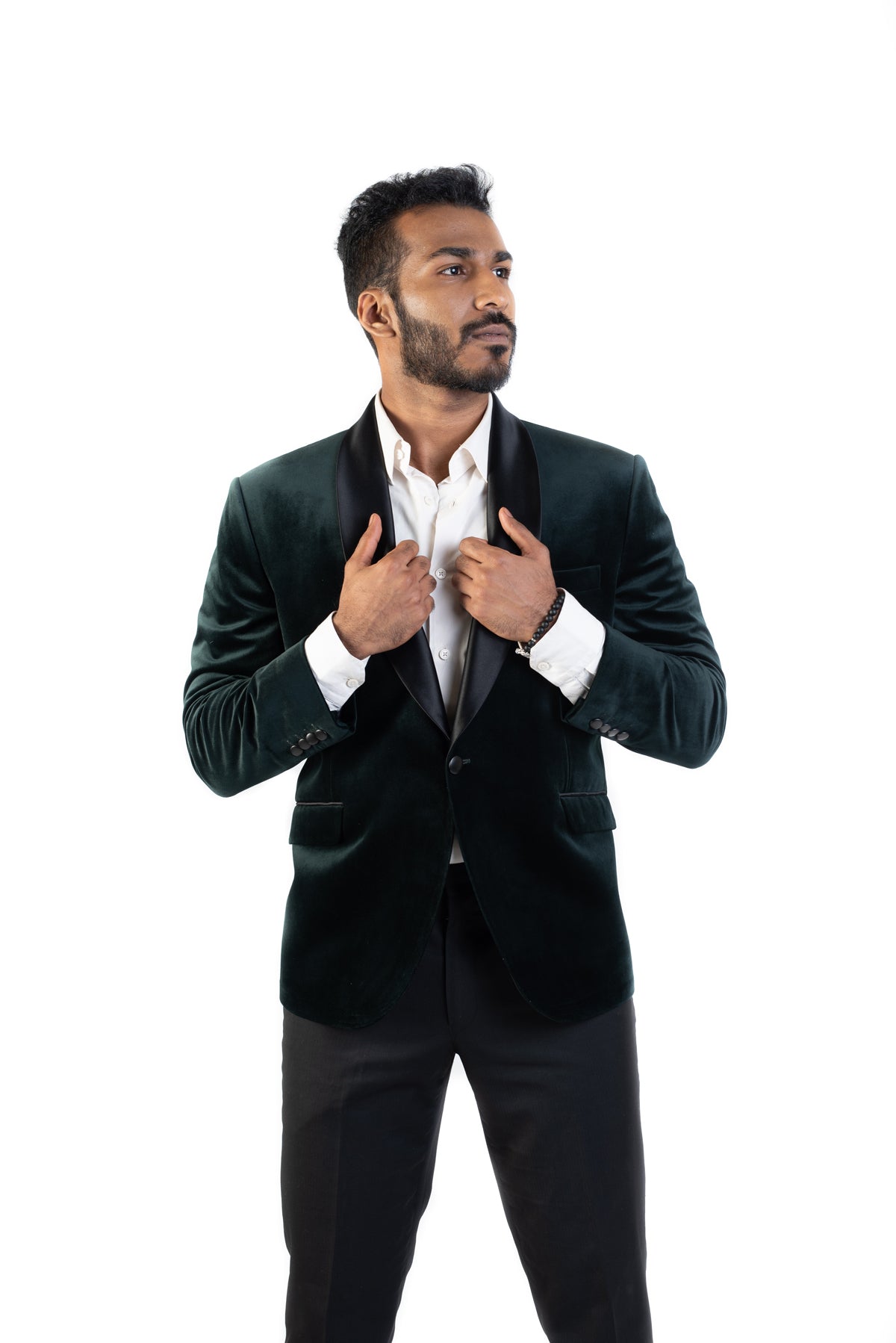 Emerald Green Velvet Blazer