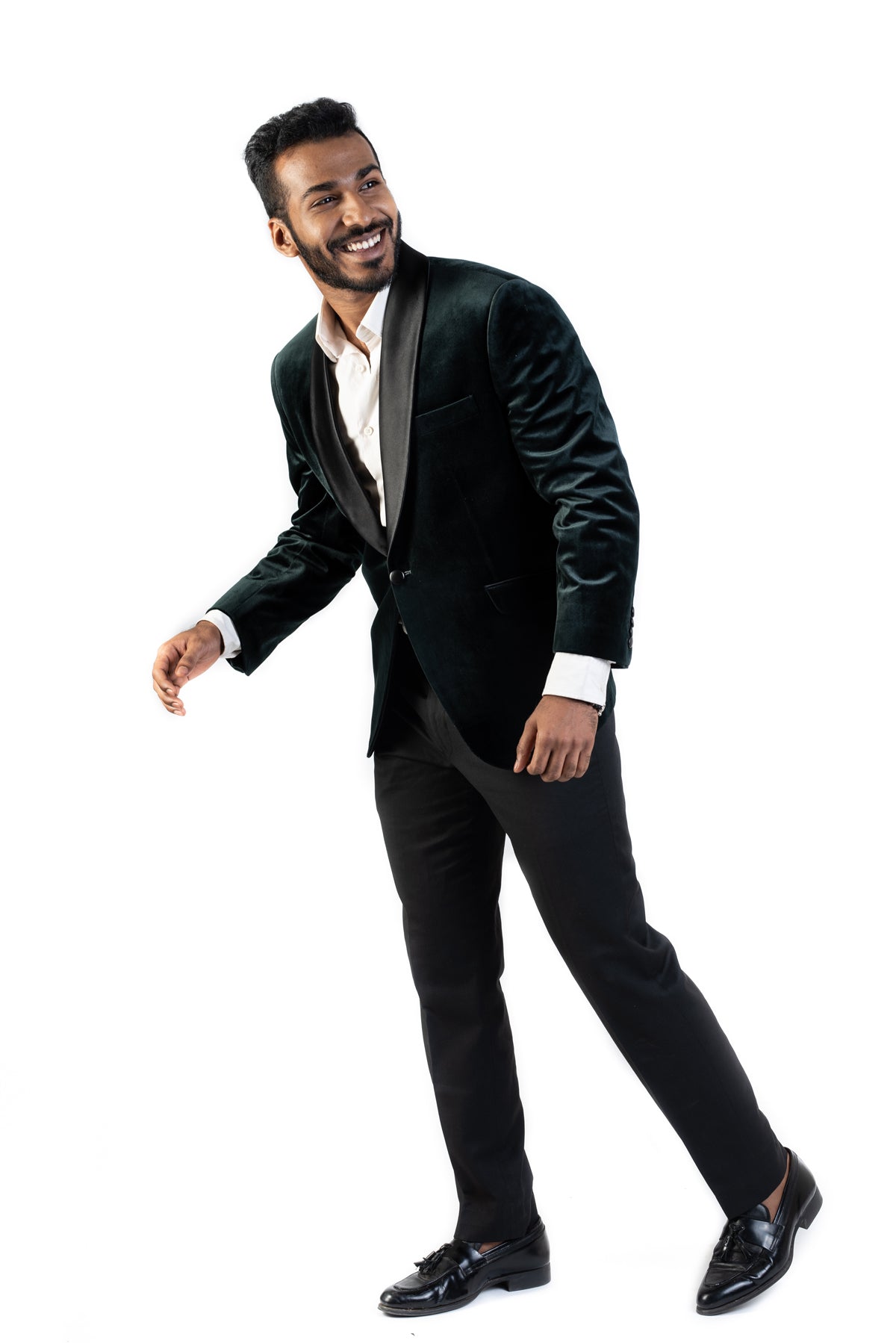 Emerald Green Velvet Blazer