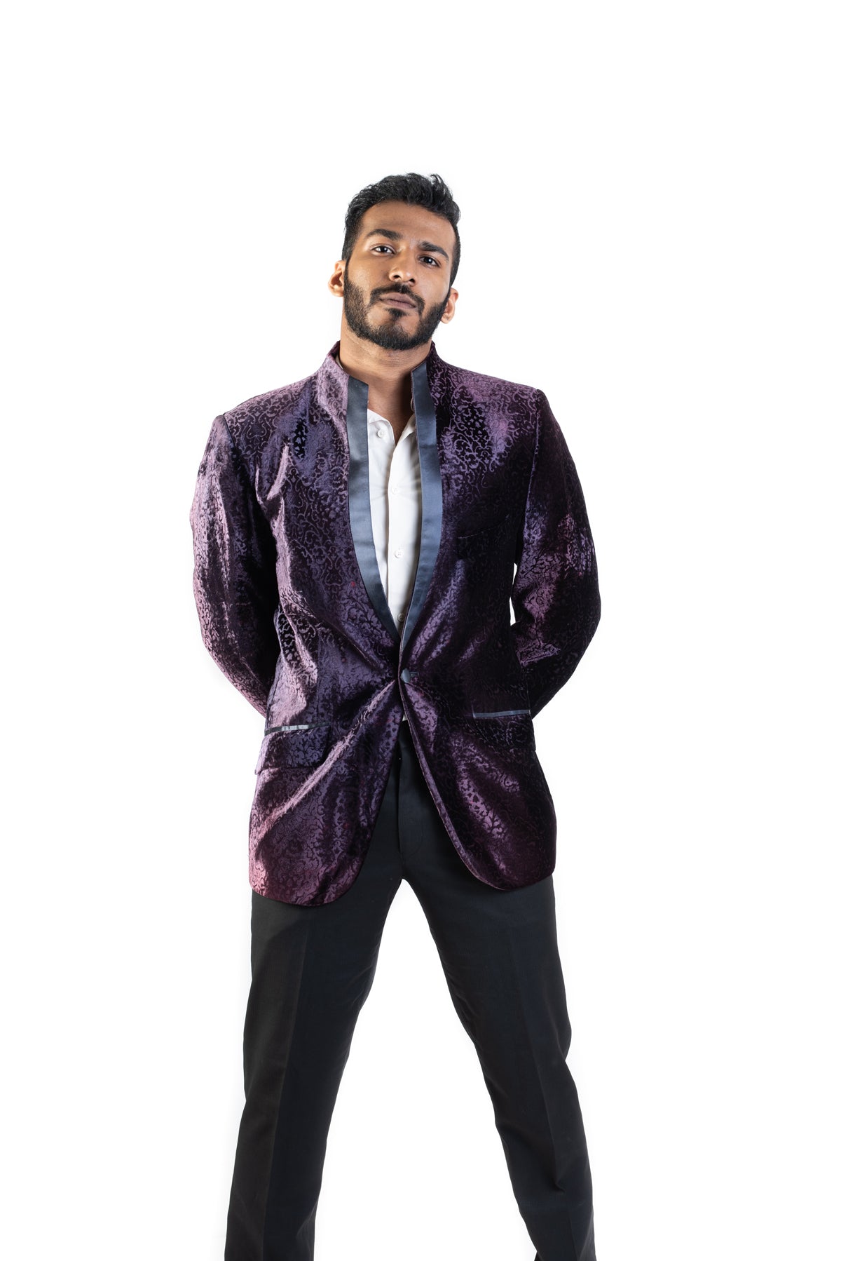 Purple Velvet Jacket TheStylease