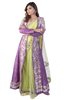 Lemon Green Saree With Purple Jacket