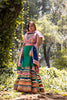 Green Wrap Around Lehenga With Pink Blouse