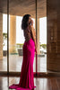 Hot Pink Gown With Crisscross Back