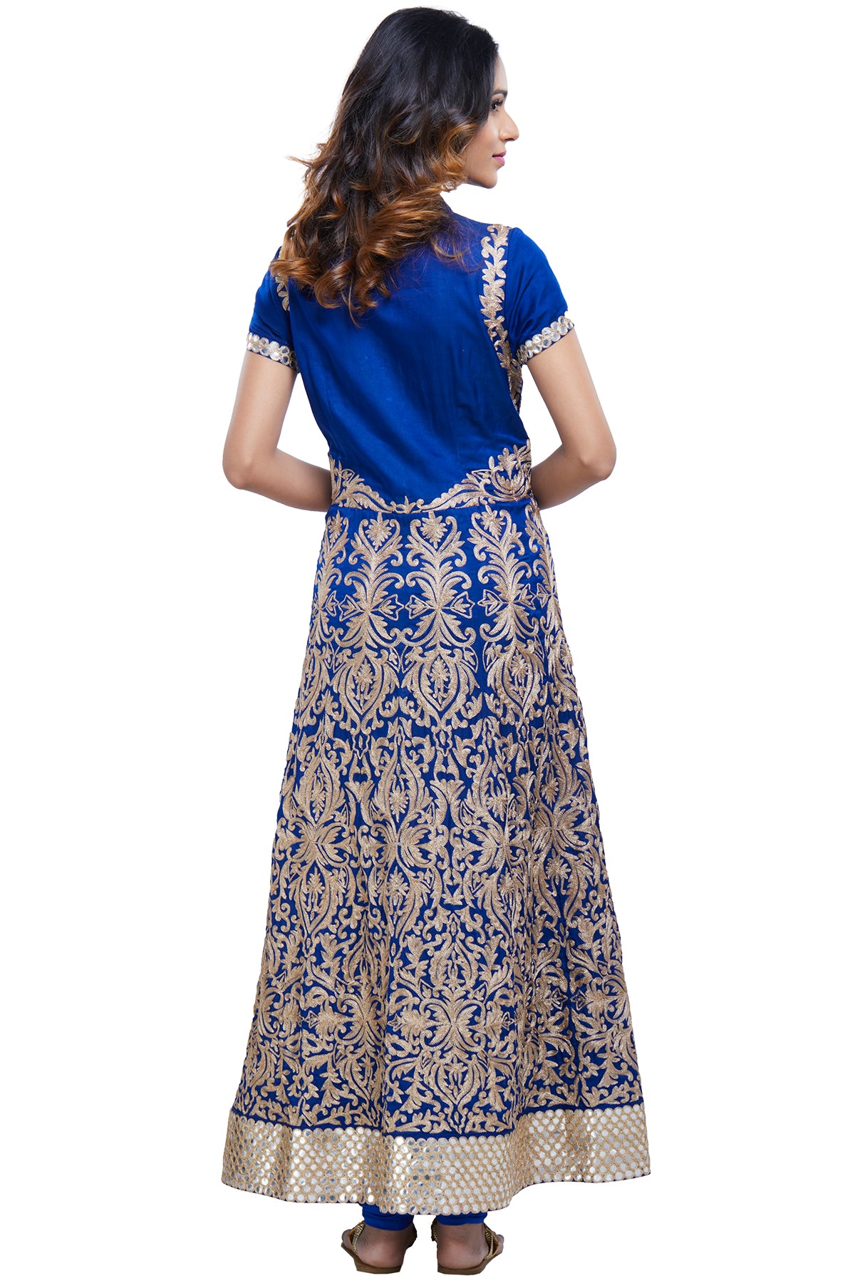 Blue Full Length Embroided Anarkali