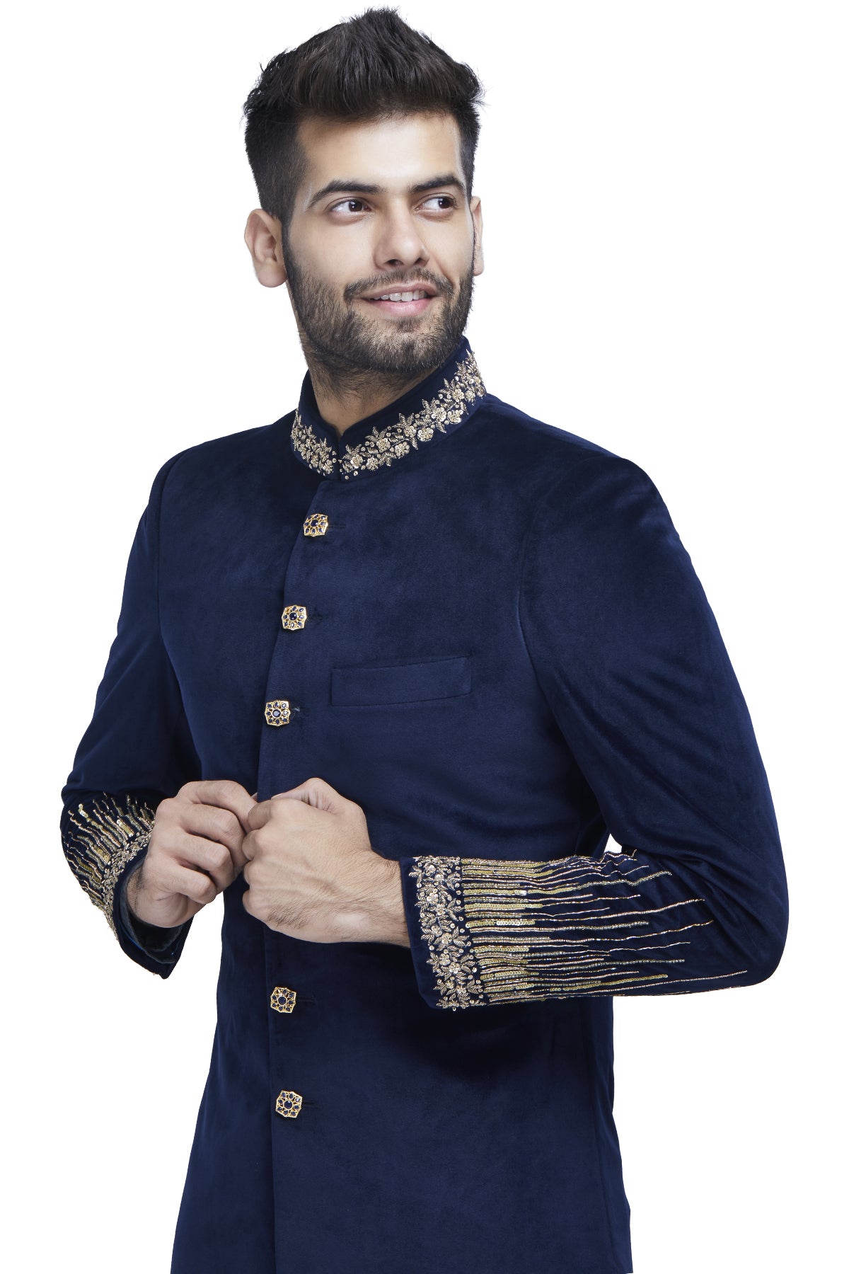 Blue velvet Sherwani