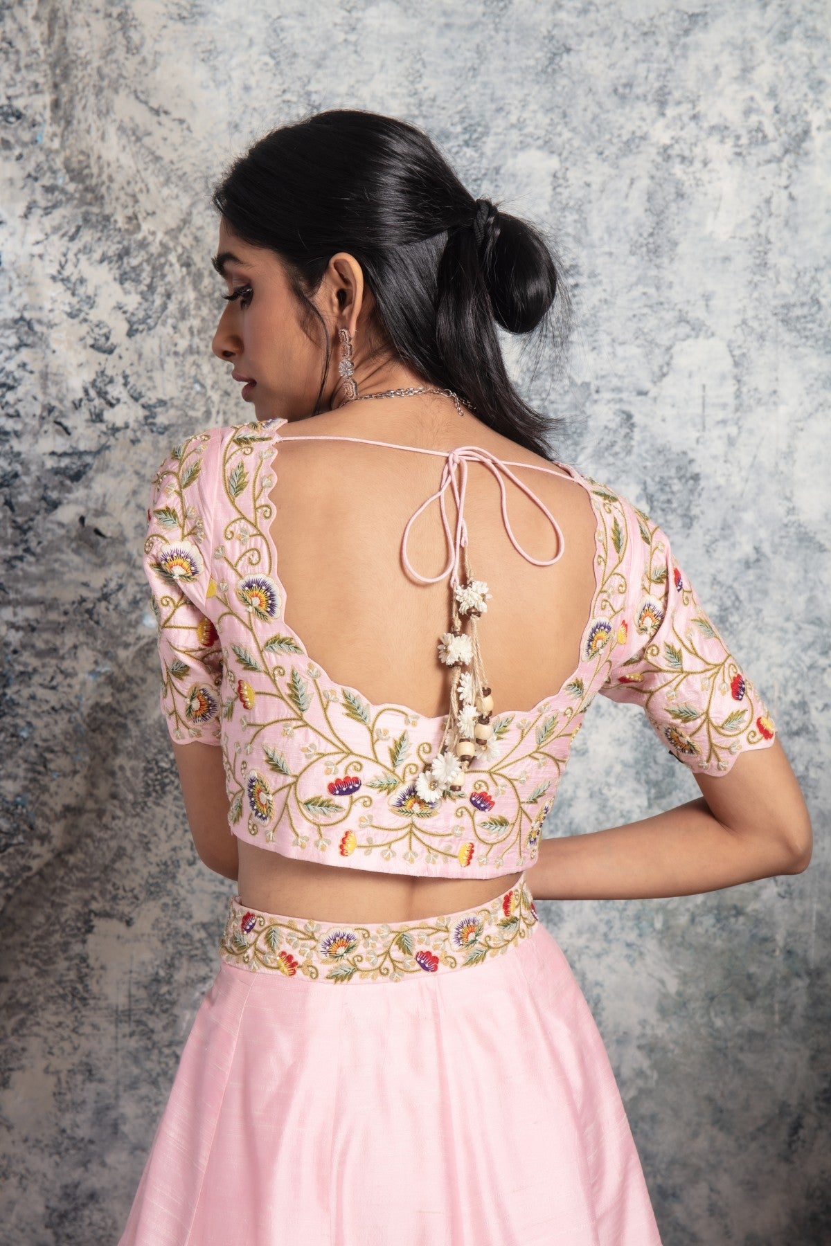 Pink Embroidered Lehenga