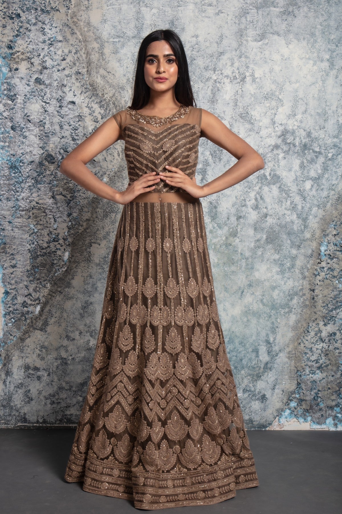 Rustic Gold Embroidered Gown TheStylease.com Rustic Gold Embroidered Gown TheStylease.com