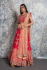 Silk Base Red and Peach Embroidered Lehenga set