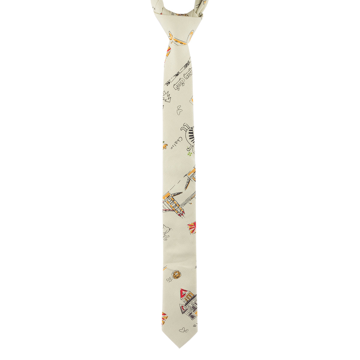 Pick it, pair it, knot it, rock it! This canvas of quirky white tie has a medley of cute & cool doodles to make it one-of-a-kind!