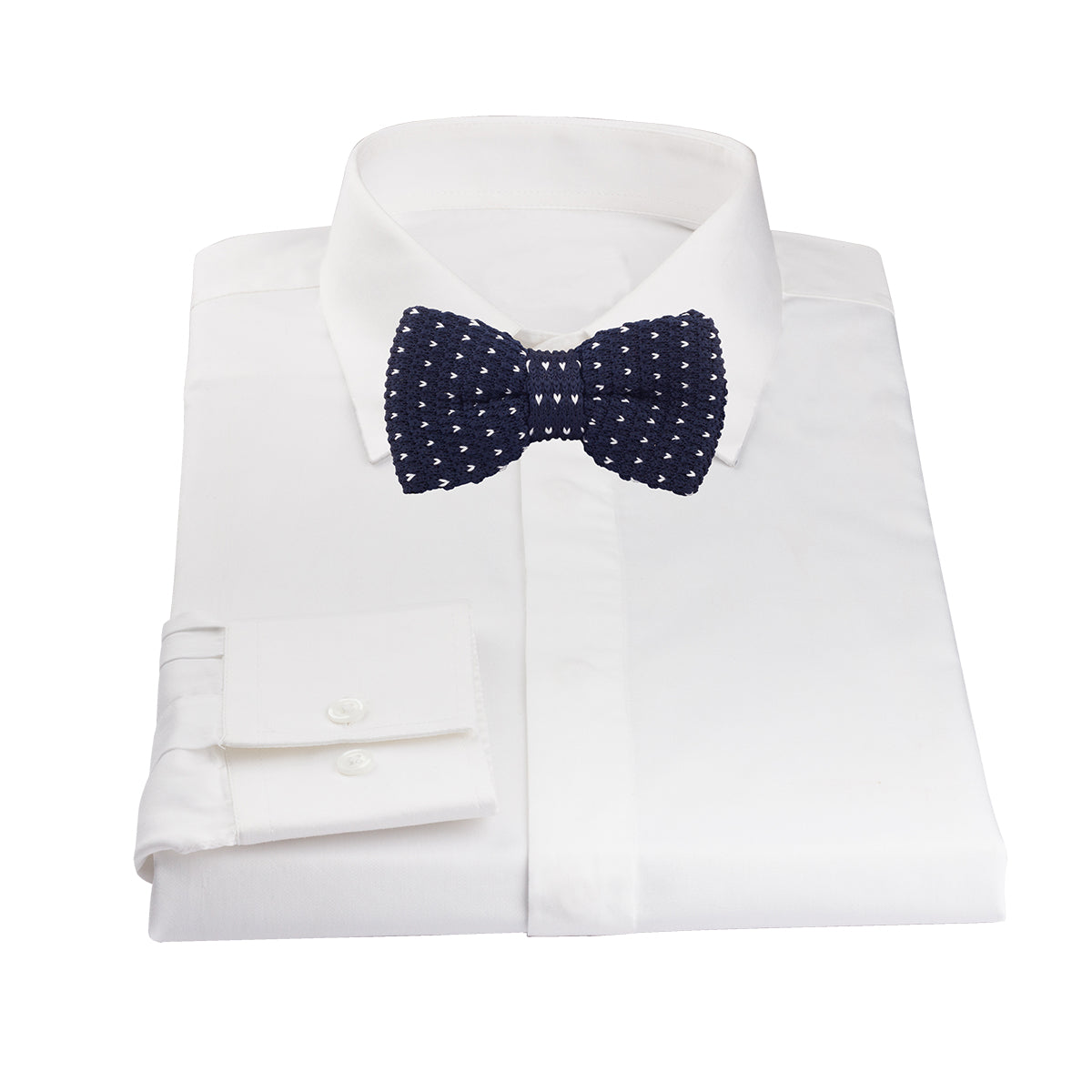 Dotted Navy Blue Bow Tie