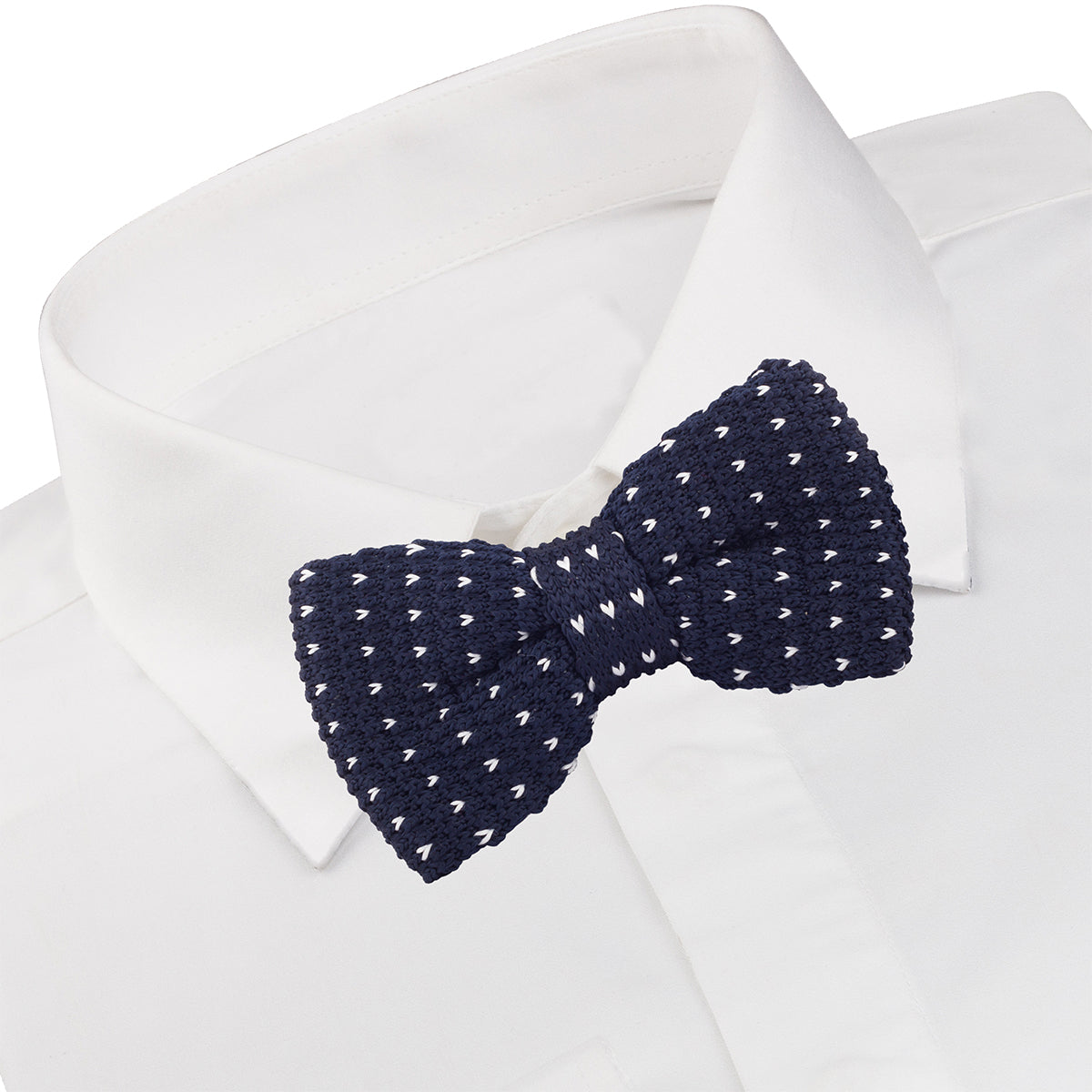 Dotted Navy Blue Bow Tie