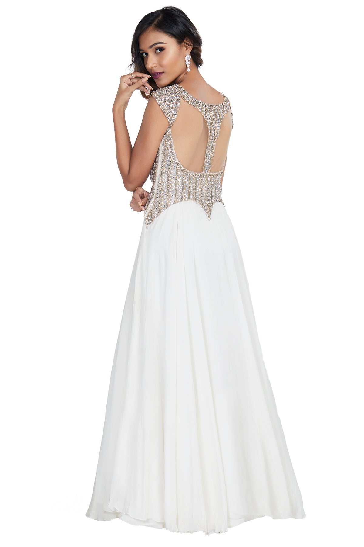 Embellished white gown