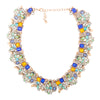Gorgeous and unique, this necklace comes with multi-colored stones embellished in diamonds.
