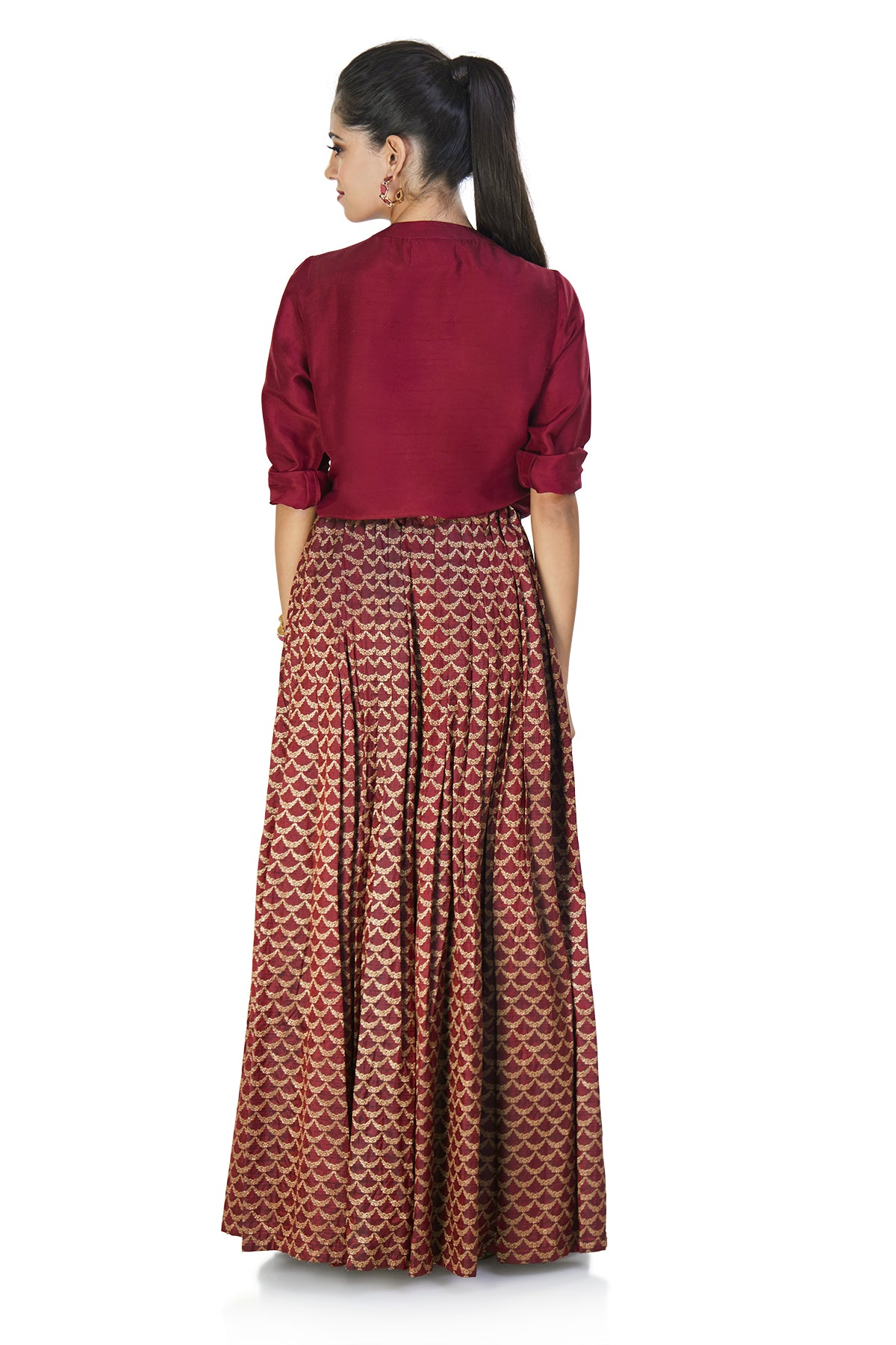 Maroon shirt and skirt set –