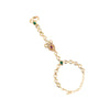 An ornament for any Indian occasion - this ring bracelet in uncut finish kundan is crafted with red & green stones. 