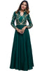 The epitome of classic, this outfit checks all the right boxes in its rich bottle green full length anarkali gown with full sleeves and a silver/gold dori work body.