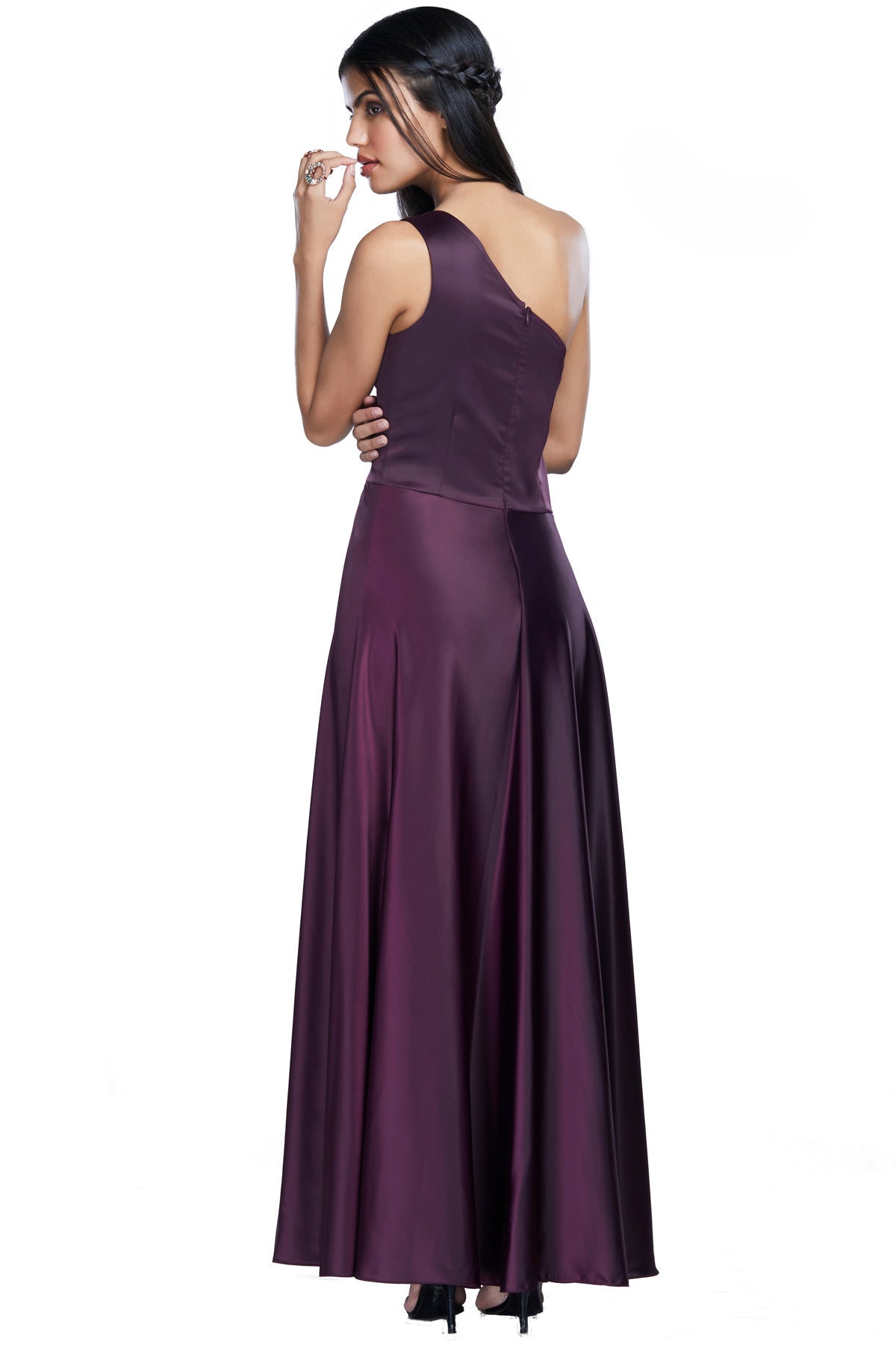Purple One Shoulder Cocktail Dress