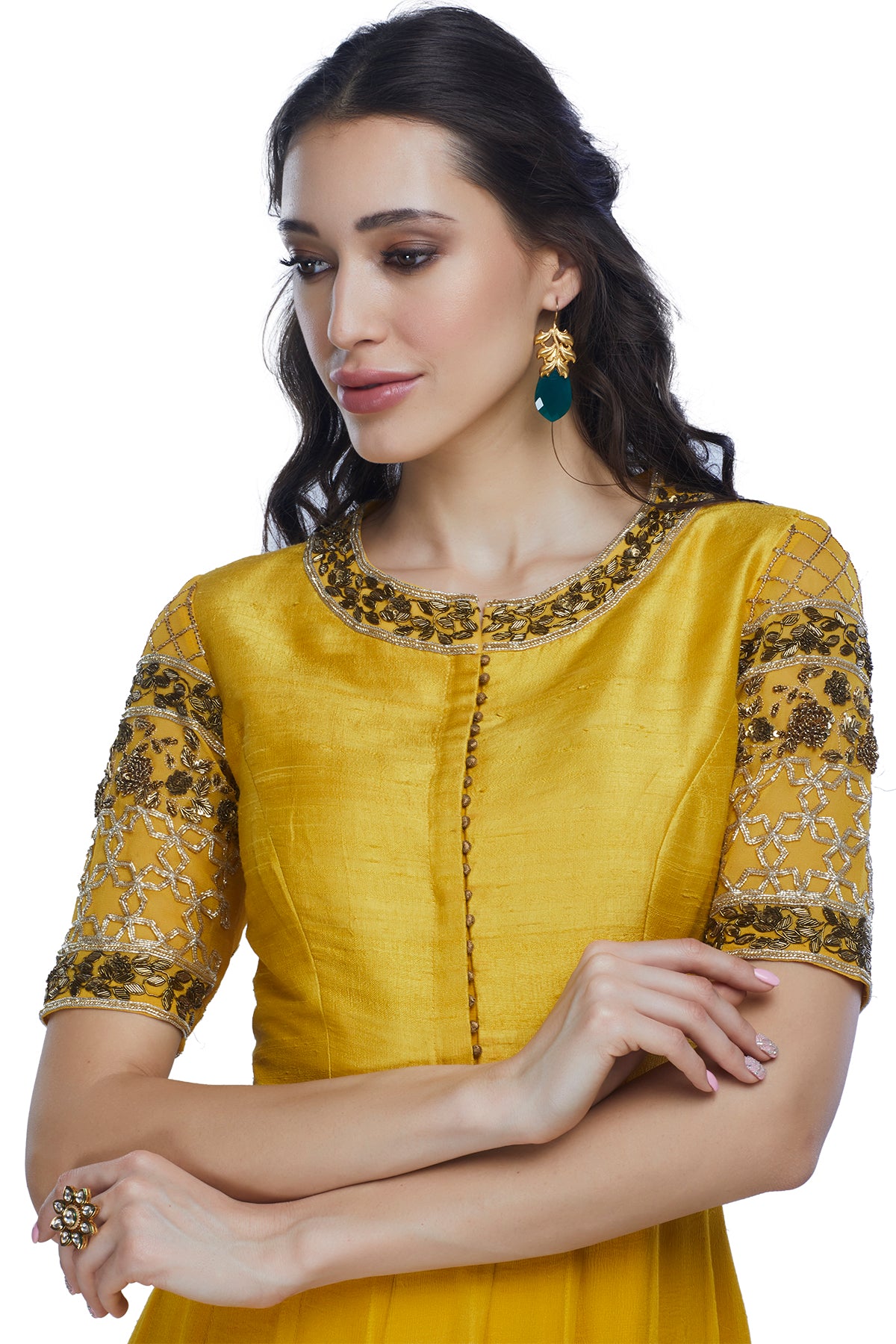 Turmeric Double Layered Anarkali Gown