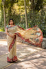 Beige Saree With Red And Mint Embroidery