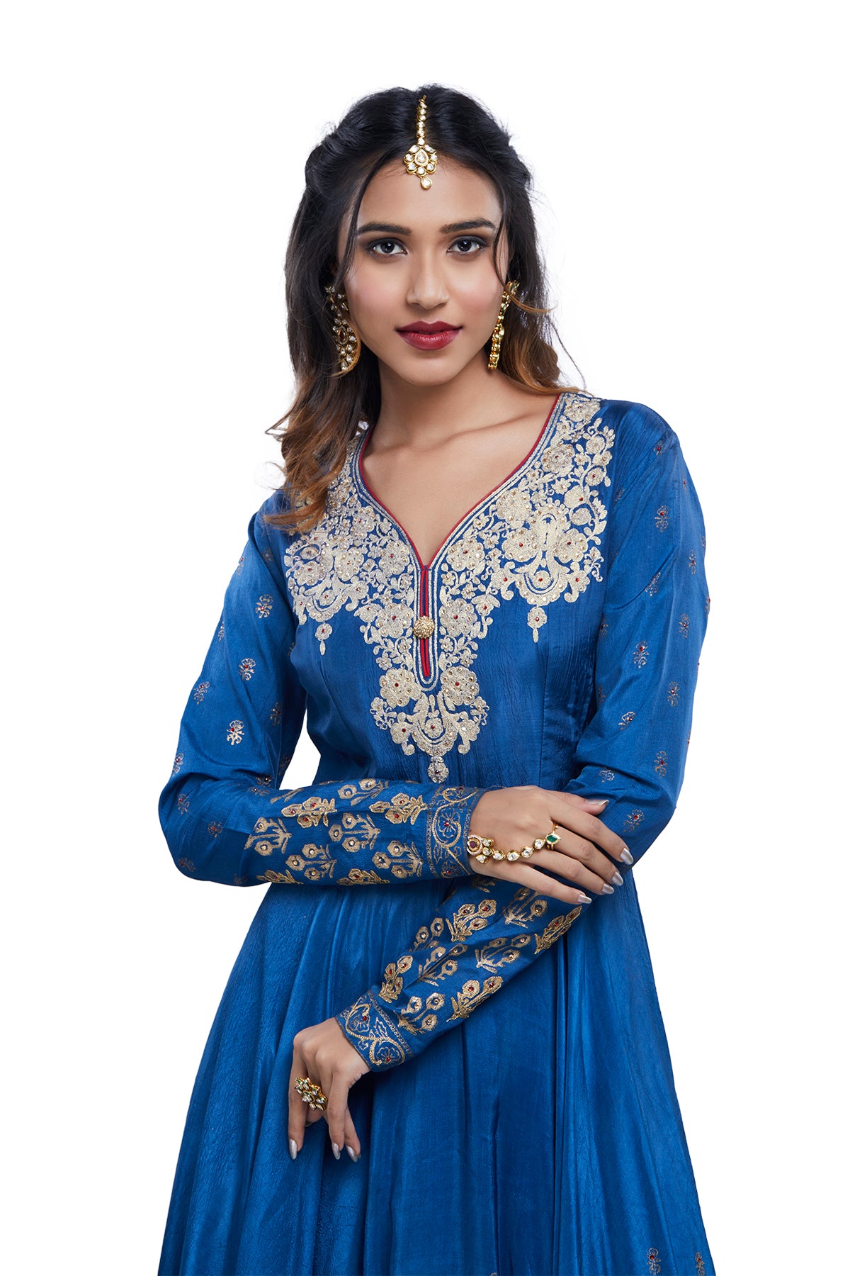 Blue Anarkali Gown with Dupatta