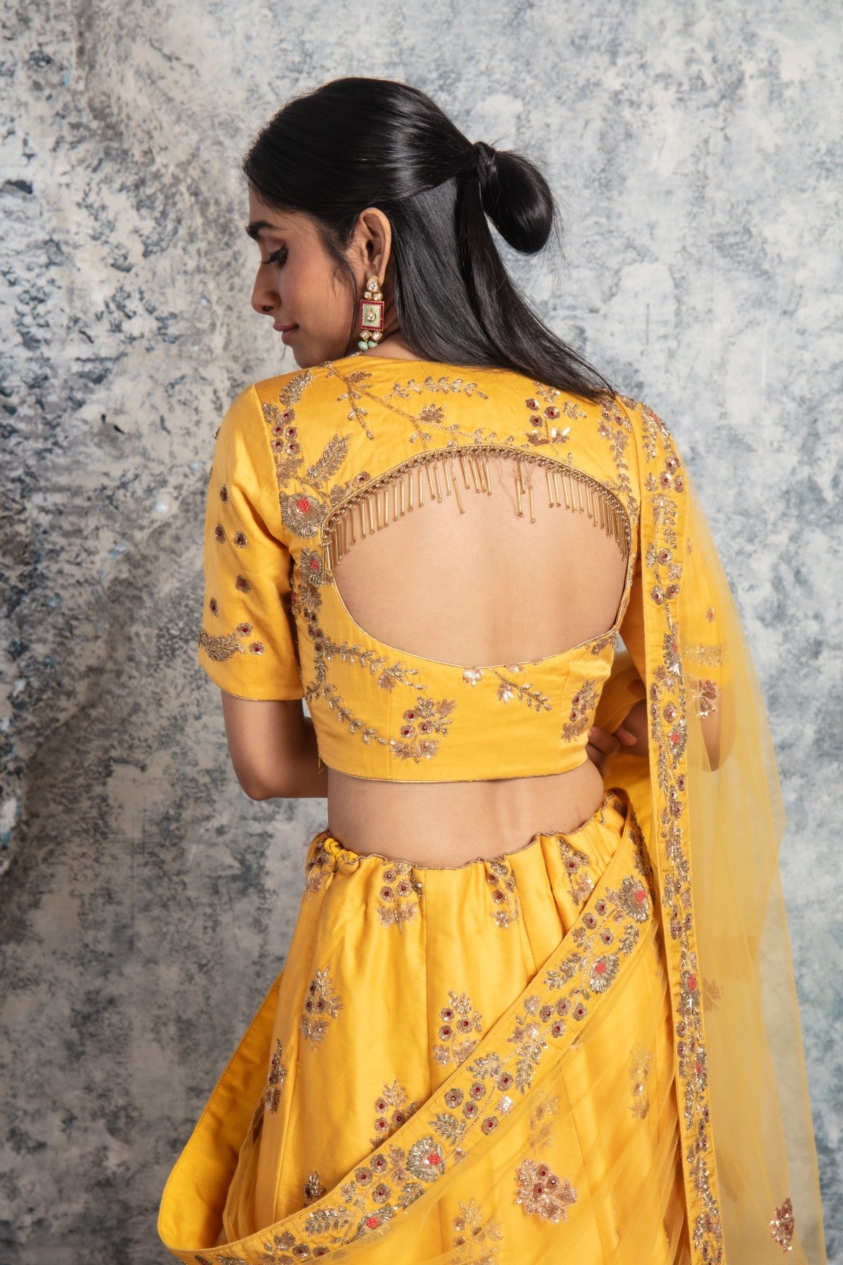 Yellow Embroidered Lehenga