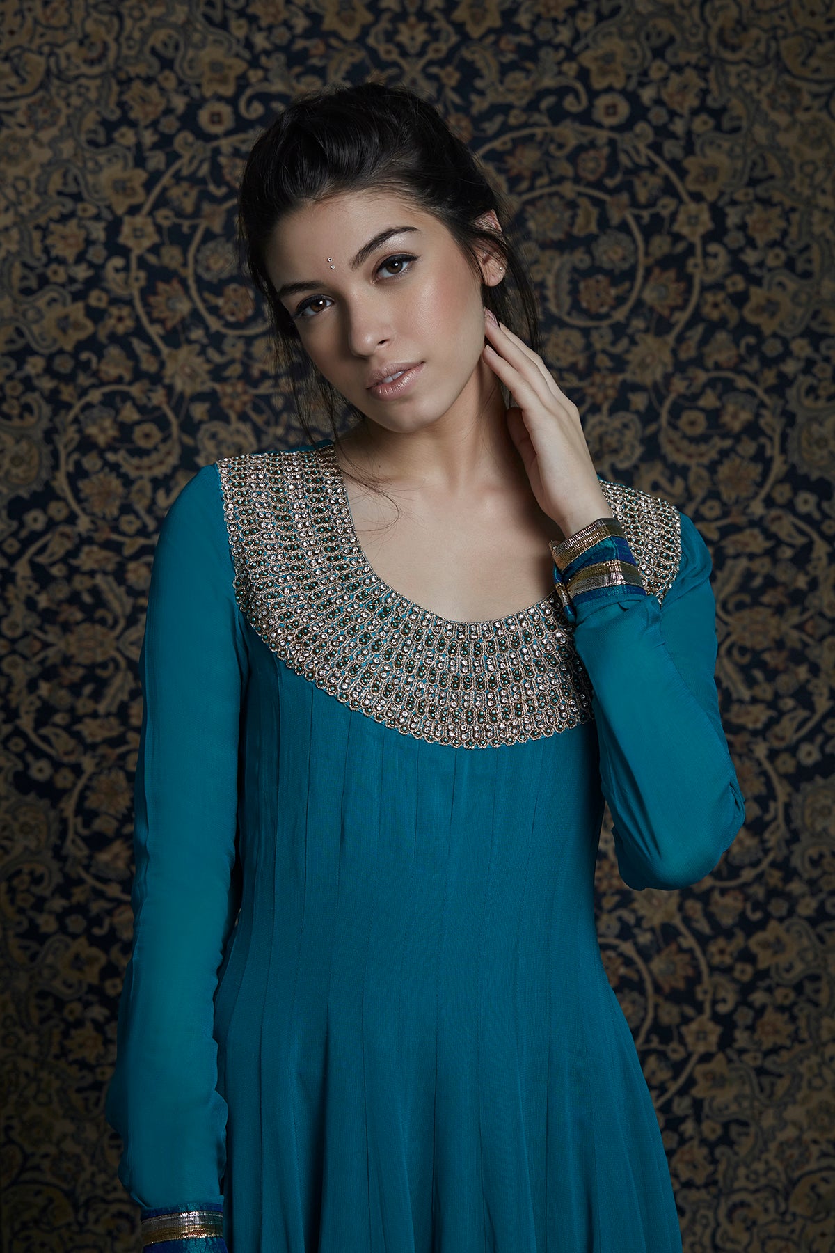 Turquoise Kalidar Kurta