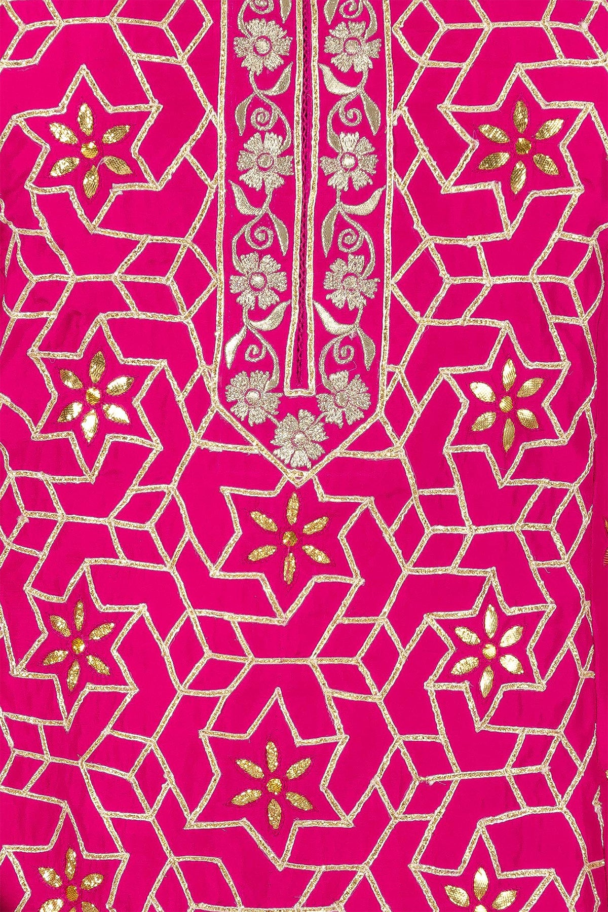 Hot Pink Gota Suit With Palazzos