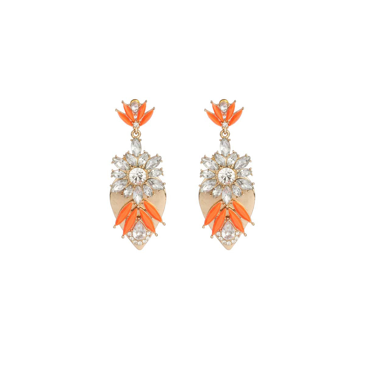Dance the night away in this slice of summer orange & white earrings - set in mixed metal alloy and mounted like a muse on acrylic.