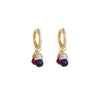 Oscillating as the seasons and a girl's many moods - these stone-studded hoops have changeable stones of red, blue, green and pearl drops.
