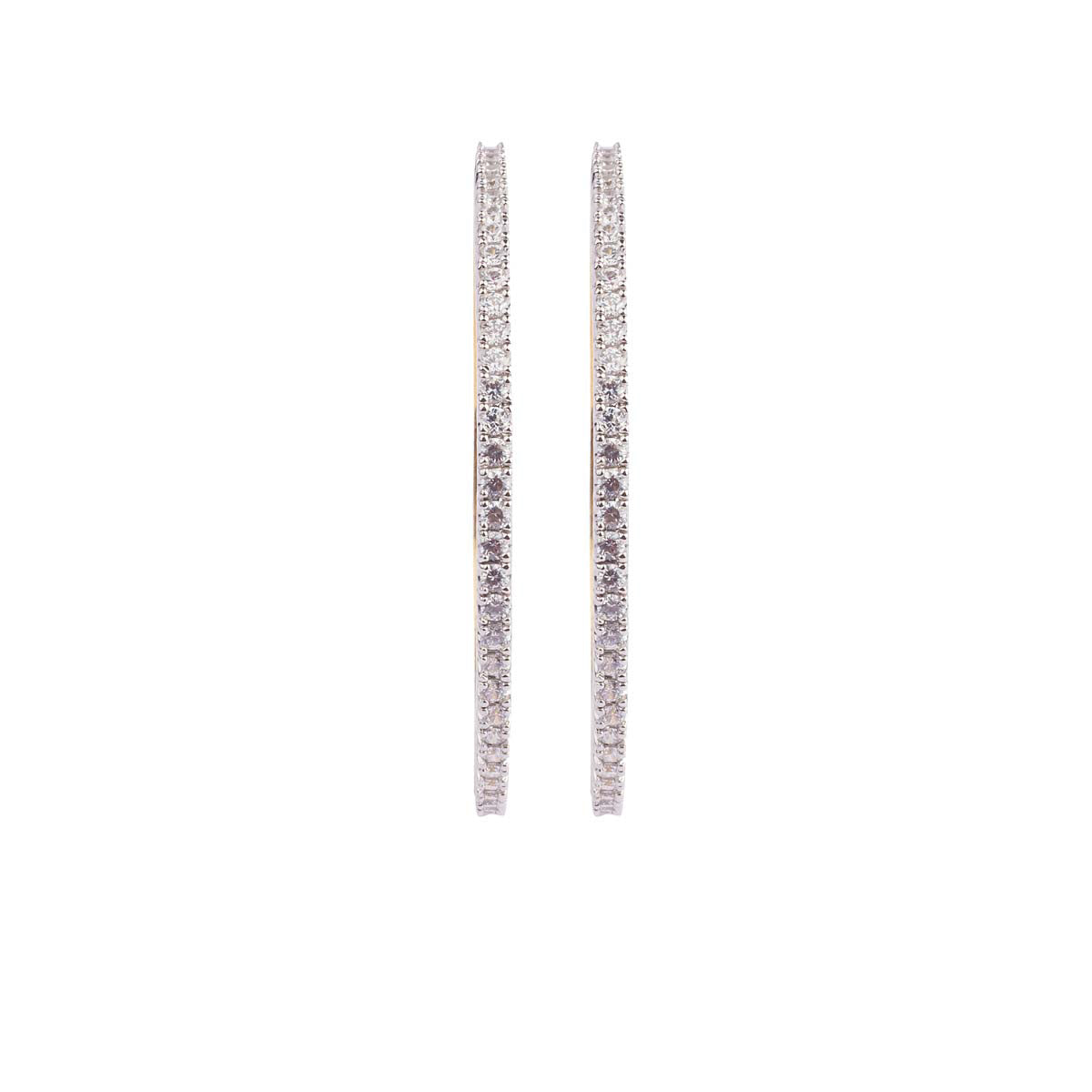 Single Lined Small Solitaire Bangle Pair