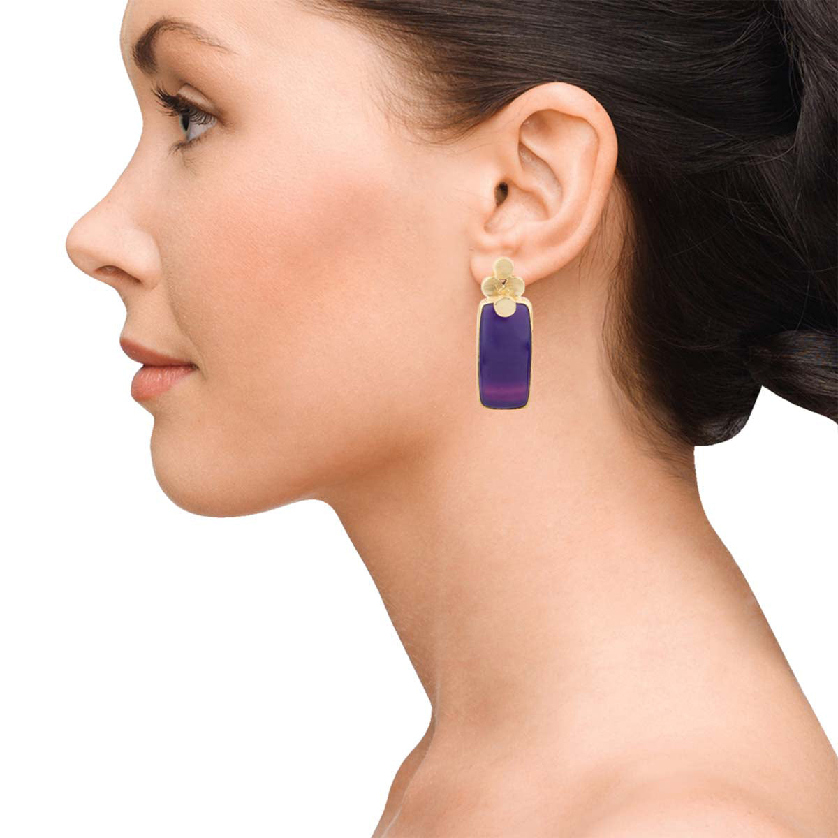 Four Dot Classic Purple Earrings