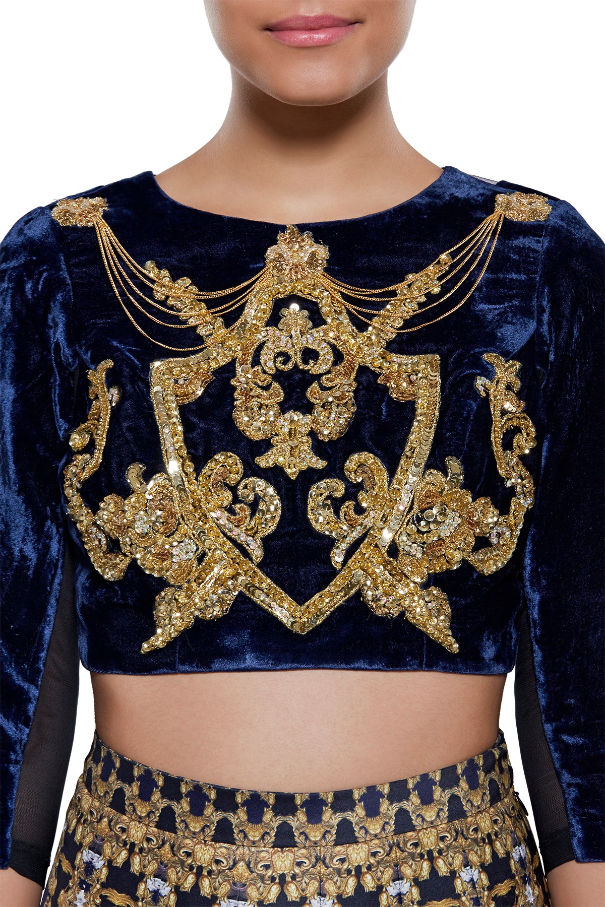 Aggregate more than 126 velvet crop top and lehenga latest