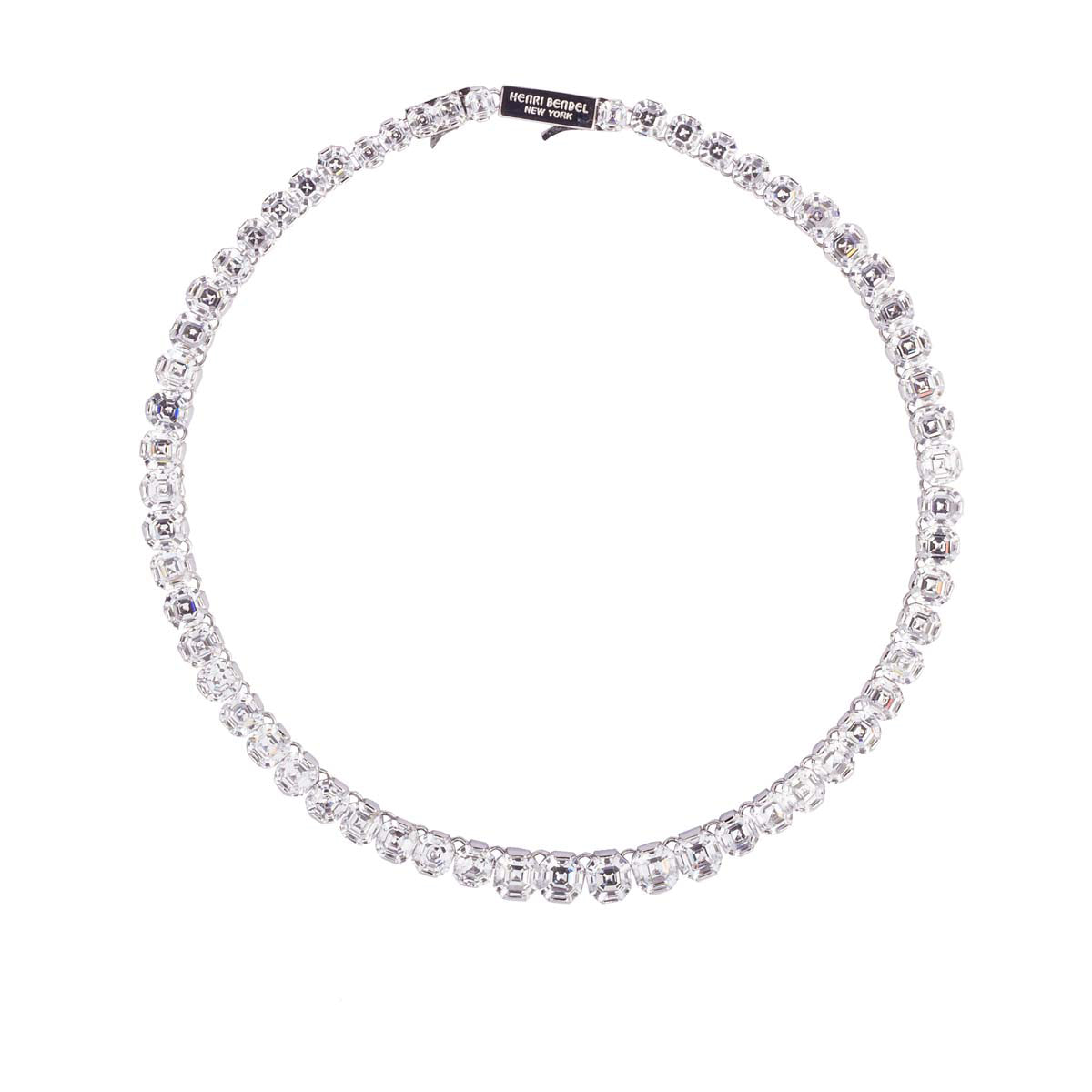 There's not a single thing we don't like about this piece! What's not to fall for in a single line of swarovski solitaires in silver.