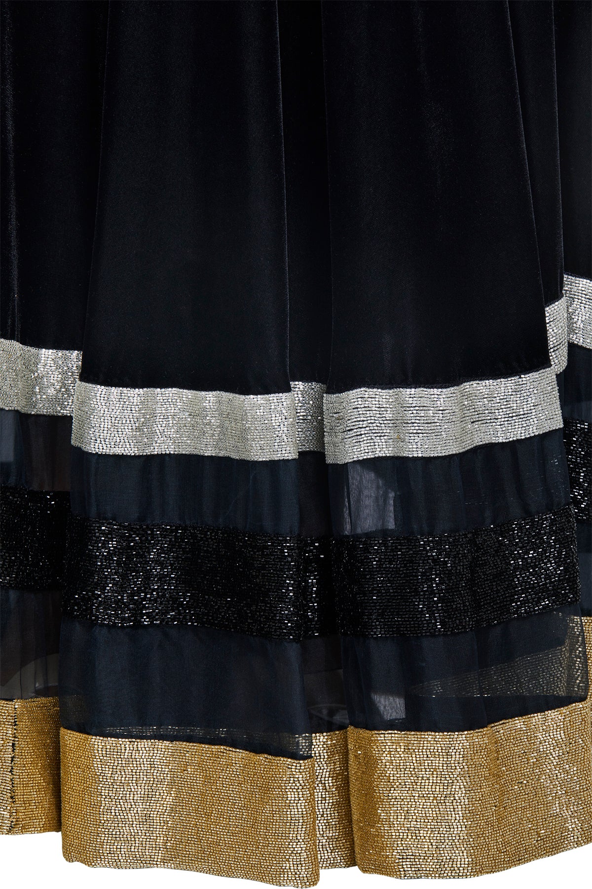 Black Velvet Embroidered Lehenga Set