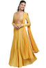 Have a fetish for sunshine and vibrant hues? Slip into our ochre yellow full-sleeved anarkali in chanderi finished with a sequin-embroidered bodice and georgette dupatta.