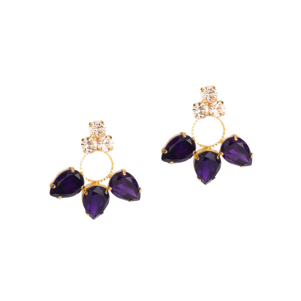 Magnetic, mesmerizing and as electric as its name - these earrings are made from polished double micron gold-plated brass and set with light-catching crystals.