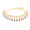At the crossroads of crisp cuts & a monochrome colour scheme is this ever-so-stylish and versatile choker. Crafted for western couture, this piece will take your outfit from done & drab to fashionable & fab!