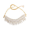 Go glam and go grand with this gold-plated necklace embellished with Swarovski crystals and fine quality pearls.