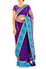We'll never be saree about high fashion choices! Wrap yourself in our vibrant purple net saree with sequin and threadwork paired with a purple brocade blouse. Please note that the petticoat is not included.